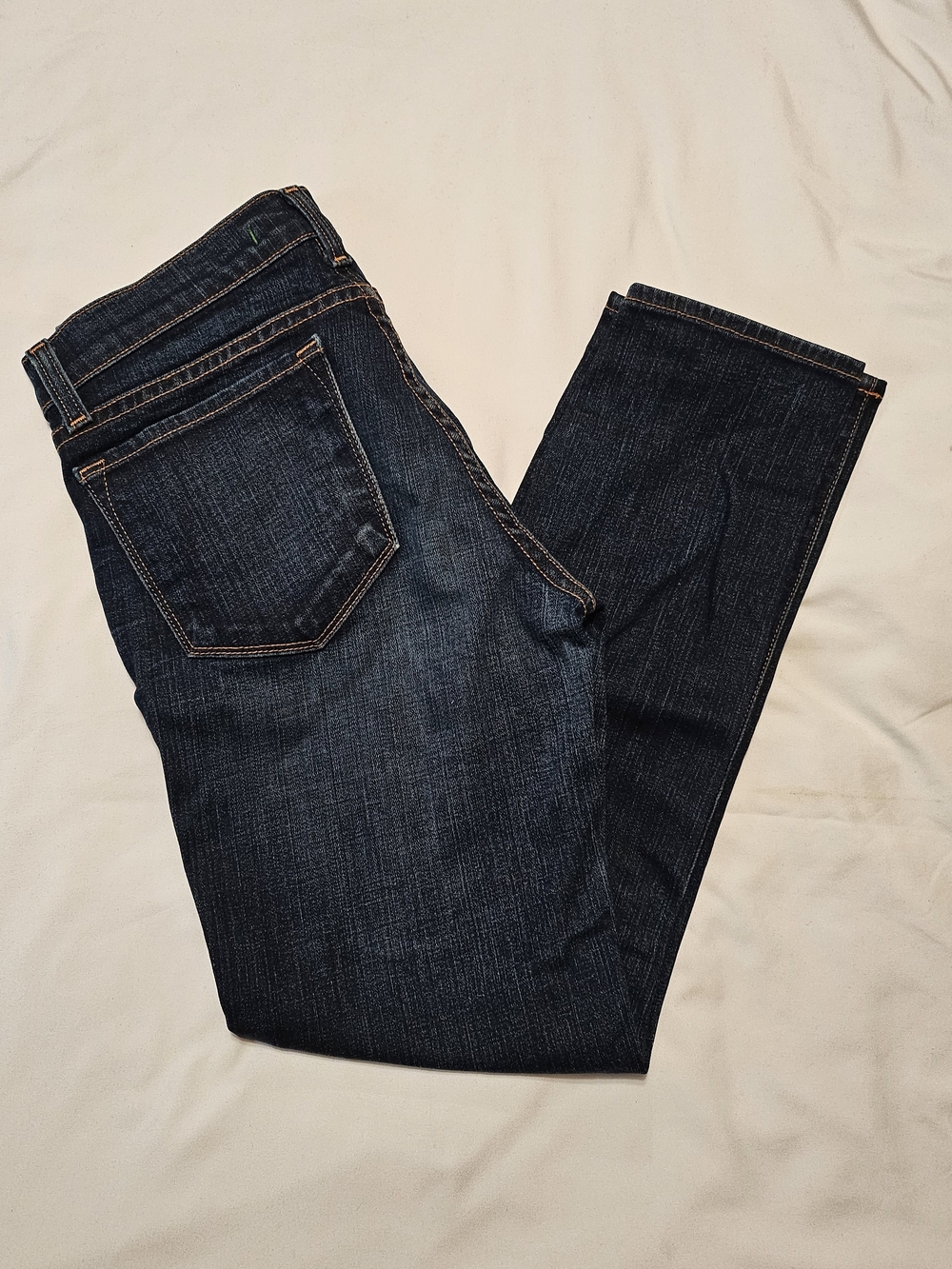 J Brand Dark Wash Indigo Whiskering Cropped Leg Classic Mid Rise Denim Jeans - Picture 7 of 8